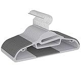 BAGAIL Plastic Hangers 50 Pack with Non-Slip Design,0.2 Inches Thick, 360°Swivel Hook Space Saving Organizer for Bedroom Closet,Shirts,Pants(Grey- S Shaped)