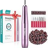 COSLUS Electric Nail Drill File Professional: for Acrylic Gel Dip Powder Nails Portable Nail Machine Kit Manicure Pedicure Tools Polishing Set with Nail Drill Bits Sanding Bands