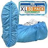 Innovative Haus 50 Pack (25 Pairs) Blue Extra Large Indoor Shoe Covers - Disposable Non Slip Boot & Shoe Covers - Disposable Booties for Shoe Covers - Shoe Covers for Indoors Reusable