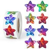 500PCS Multi-Color Star Stickers for Kids Reward, 1 inch Holographic Star Stickers for DIY, Crafts, Behavior Chart, Student Planner, School and Classroom Teacher Supplies, 8 Colors