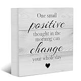 Inspirational Wooden Box Decorative Signs Plaques Wooden Box Sign Desk Decor, Rustic Farmhouse Home Office Decor Wood Block Plaque Box Sign Motivational Decorations for Living Room Bedroom Table Shelf