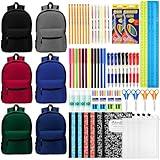 Gilprop 6 Sets Back to School Essentials Bulk Includes Schoolbag Gel Pen Colored Pencils Crayons Pencils Notebook Sharpener Scissors Glue Eraser Pencil Case Watercolor Pencil Highlighter