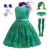 LAUPHIE Disgust Costume Kids, Disgust Costume Dress Inside Cosplay Out Halloween Costume Classic Cartoon Dress (150 8 Years)