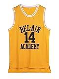 Amzdest 90s The Fresh Prince of Bel Air Academy #14 Jersey Shirt for Men and Women, Unisex Basketball Jersey for Theme Party (Yellow, Medium)