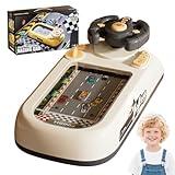 LFACHTER Car Adventure Toy with Steering Wheel,Musical Steering Wheel Toys,Interactive Simulation Driving Toddler Simulated Driving Racing Car for Kids 4-6,for Kids Girls Xmas Birthday Gifts(White)