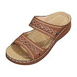 Generic Womens Orthopedic Sandals Wide Width Double Strap Open Toe Wedge Sandals Platform Summer Shoes with Arch Support Womens Fashion Sandals Womens Sandals Wide Width Comfortable9 Brown