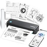 TYPONOS Portable Printers Wireless for Travel, Receipt Printers Support 2" to 8.5" Width Thermal Paper & 8.5"x11" US Letter Size, Bluetooth Printers for Home Use Suitable for Phone & PC(Black, 1Pack)