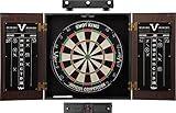 Viper Stadium Cabinet & Shot King Sisal/Bristle Dartboard Play-Ready Bundle: Elite Set (Shot King Dartboard, Darts, Shadow Buster and Laser Throw Line), Black (40-1213)