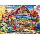 500 Pieces Puzzle for Adults, Country Store Puzzles, Landscape Jigsaw Puzzles, Creative Play Holiday Party Gifts, Fun and Challenging Family Game for Adults Kids Seniors, 20.5x15 in