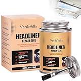 Headliner Repair Glue, Car Headliner Adhesive with Brush, Car Roof Liner Fabric Adhesive, Upholstery Glue for Cars,Headliner Repair Kit, Suitable for Automotive interiors, Fabric, Leather