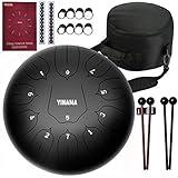 Yinama Steel Tongue Drum Percussion Instrument 11 Notes 10 inches Black