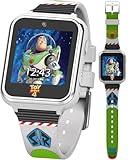 Accutime Kids Disney Toy Story Buzz Lightyear White Educational Learning Touchscreen Smart Watch Toy for Boys, Girls, Toddlers - Selfie Cam, Learning Games, Calculator, Pedometer (Model: TYM4103AZ)