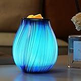 Electric Wax Melt Burner Art Glass Scented Candle Warmer with Timer and 7 led Color Changing Removable Silicone Dish for Wax Melts Fragrance Oil Night Light Candle Warmer for Home