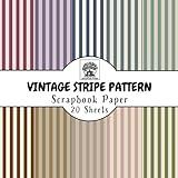 Vintage Stripe Pattern Scrapbook Paper: 20 Double-Sided Sheets for Scrapbooking, Junk Journals, Card Making, Decoupage, Origami, Paper Crafts, DIY Projects and Mixed Media