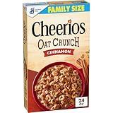 Cheerios Oat Crunch Cinnamon Breakfast Cereal, Made with Whole Grain, Family Size, 24 oz