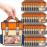 Locmeo 40 Pcs Birthday Goodie Bags Bulk Reusable Goodie Bag Back to School Gift Bags Top Handle Gift Bag Cute Backpack Goodie Bag with Handle Candy Bag for Kids Party(Orange)