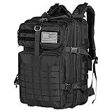 Himal Outdoors Military Tactical Backpack - Large Army 3 Day Assault Pack Molle Bag Rucksack,40L,Black