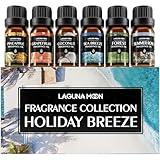 Fragrance Essential Oil - 6pc Holiday Breeze Scent Gift Set - Perfect for Candle Making, Soap Scents, Slime - Oils for Diffuser, Humidifier, Aromatherapy, Aroma Beads, Car Freshener (10mL)