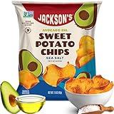 Jackson’s Sweet Potato Kettle Chips with Sea Salt made with Premium Avocado Oil (1.5 oz, Pack of 10) - Allergen-friendly, Gluten Free, Peanut Free, Vegan, Paleo Friendly - Shark Tank Product