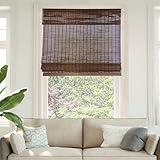 CHICOLOGY Bamboo Roman Shades - Customer Favorite Light Filtering Blinds for Windows, Premium Quality, Ideal for Home, Buffalo Brown, 35"W X 64"H