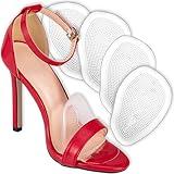 Metatarsal Foot Pads for Women (4 Pads) Cushioned High Heel Inserts for Ball of Foot Pain Relief (Clear)