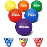 GoSports 5" Inflatable Dodgeball 6 Pack - No Sting Balls - Includes Ball Pump & Mesh Bag