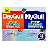 Vicks DayQuil and NyQuil Severe Combo, Max Strength Cold & Flu Medicine for Fever, Sore Throat, Nasal Congestion - 48 Count