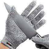 NoCry Premium Cut Resistant Gloves Food Grade — Level 5 Protection; Ambidextrous; Machine Washable; Superior Comfort and Dexterity; Lightweight; Complimentary eBook