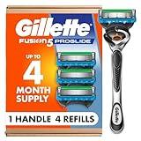 Gillette Fusion ProGlide Razor for Men, Handle + 4 Blade Refills