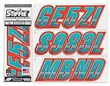 STIFFIE Techtron Candy Blue/Lava Red 3” Super Sticky Boat & PWC Registration Decals • Numbers Letters Stickers