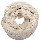 NEOSAN Womens Thick Ribbed Knit Winter Infinity Circle Loop Scarf Twist Khaki