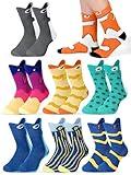 8 Pairs Funny Fish Socks for Kids Crazy Clownfish Silly Wacky Cotton Crew Socks Boys Girls Novelty Gift(4-7 Years)