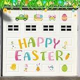 Ferraycle 23 Pcs Happy Easter Garage Door Decoration Magnets Magnetic Easter Decoration Big Easter Egg Carrot Magnet Gnome Magnetic Refrigerator Decal for Car Outdoor Holiday Decor (Colored Bunny Egg)