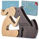 THYGIFTREE Dog Memorial Gifts for Women - Wooden Carving, Gifts for Loss of Dog - Once by My Side, Forever in My Heart