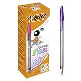 Bic Cristal Fun Ballpoint Pens With Wide Tip (1.6mm) Pens For Colourful Writing In Assorted Colours, Box of 20