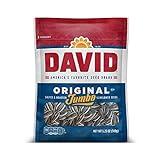 DAVID Seeds Original Salted and Roasted Jumbo Sunflower Seeds, Keto Friendly Snack, 5.25 OZ Bags, 12 Pack