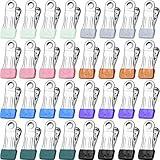 Clothes Pins for Hanging Clothes, 64 Pack Stainless Steel Colored Clothespins for Laundry, Heavy Duty Clothing Pins for Clothes Line, Multipurpose Metal Clips for Clothes, Socks, Towel, Snack, Photo