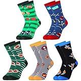 Belloxis Boys Socks Football Gifts for Boys 8-12 Funny Gifts for Football Lovers Cool Novelty Socks 5 Pairs
