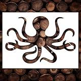 Octopus Stencil Template - Reusable Ocean Creatures Octopus Stencils for Painting on Wood, Glass, Wall Rock, Walls, Canvas, Glassware, Spray Painting, Airbrushing, Crafts (5x6)