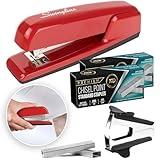 Stapler Heavy Duty - Staplers for Desk 30 Sheet Capacity Office Stapler with 2 Pk Staples, Staple Remover - Non-Slip, Jam Free Metal Desktop Staplers Great for Office and Home Use