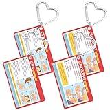 Fuyoooo 4 Pcs Infant CPR Card Keychains, Baby Choking First Aid Card 3.4 x 2.1 Inch Emergency Instructions Quick Reference Guide for Adult New Moms Gift