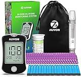 AUVON Blood Glucose Monitor Kit, High Accuracy Blood Sugar Test Kit with 50 Glucometer Strips, 50 30G Lancets, 1 Lancing Devices, DS-W Diabetes Testing Kit, No Coding Required, Travel Size