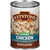 Keystone All Natural Canned Chicken 14.5 Oz Fully Cooked | No Water Added | Ready to Meat | Quick Meals Emergency Survival Food Canned Meat Pack of 1