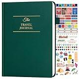 Travel Journal for Women & Men - Budget Travel Planner Notebook for 6 Trips Organizer- Travel Scrapbook to Record Memories and Adventures - Gifts for People Who Travel, Green