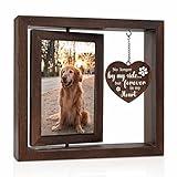 Jigfoxy Dog Memorial Gifts for Loss of Dog - Rotating Wooden Picture Frame for 4x6 Photo - Loss of Dog Sympathy Gift - Cat Pet Bereavement Remembrance Picture Frame