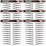 Tattoo Eyebrow 66 Pairs! 4D Hair-Like Authentic Eyebrows,Realistic Imitation Eyebrow Tattoo Stickers,Popular Brown Eyebrow for Women Girls,Waterproof and Long-Lasting 3-5 Days