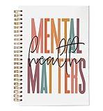 VNWEK Mental Health Matters Colorful Word Spiral Notebook Journal 5.5 x 8.3 inches,Psychology Lined Hardcover Spiral Notebook,Mental Health Awareness Gifts,Back to School Gifts for College Students