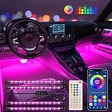 Interior Car Lights Keepsmile Car Accessories APP Control with Remote Music Sync Color Change RGB Under Dash Car Lighting with Charger 12V LED Lights Running Board Lights