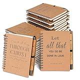 INSADA 60 Sets of Christian Spiral Notebooks Bulk Prayer Journals with Pens Small Notepad (5.43”x4.33”) - inspirational Gifts for Church Members, Bible Study Groups & Church Families