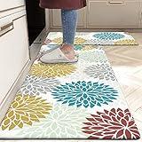 HEBE Anti Fatigue Kitchen Rug Sets 2 Piece Non Slip Kitchen Mats for Floor Cushioned Kitchen Rugs and Mats Waterproof Comfort Standing Mat Runner for Kitchen,Home Office,Sink,Laundry